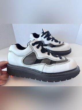 Vintage Dr Martens 9095 Made in England White Black chunky Platform Sneakers